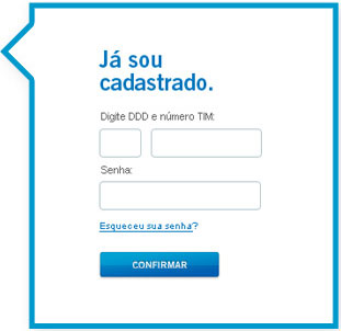 Entre na sua conta para fazer a recarga online pelo site da TIM