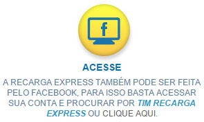 Acesse sua conta no Facebook e faça uma busca por Recarga TIM Express